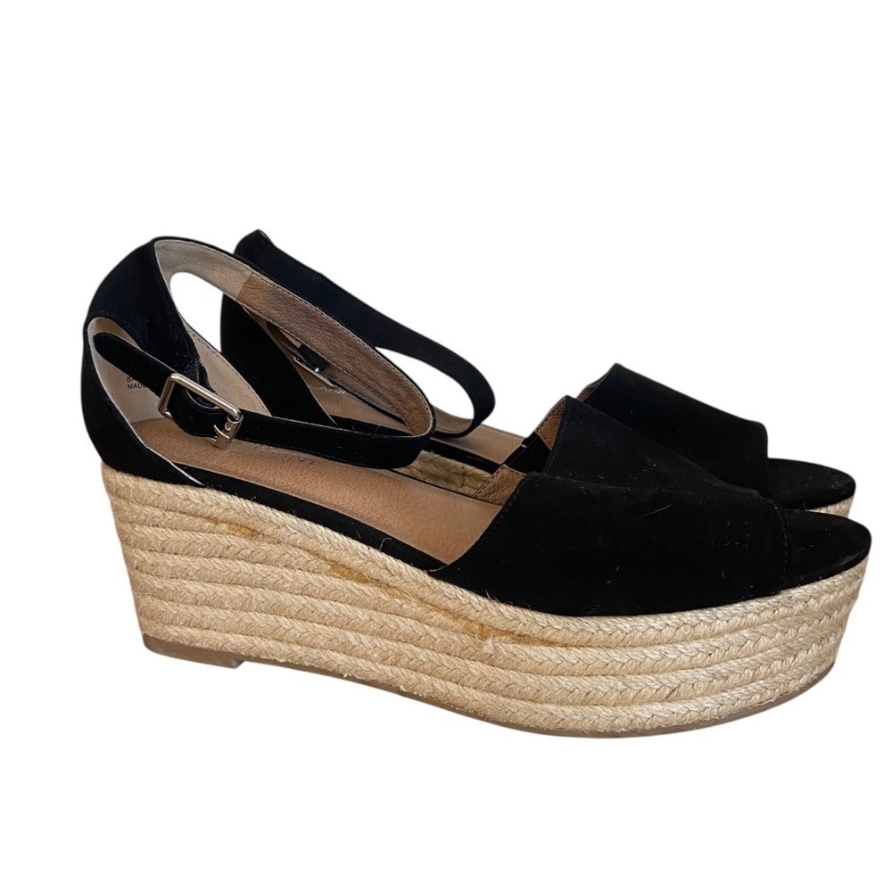 Lane Bryant NWT Black Ankle Strap Espadrille Wedges Size 11W